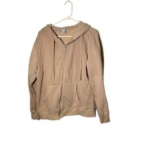 Better Together XL Beige Zip Up Hoodie